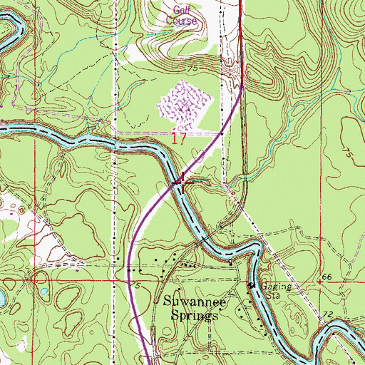 Topographic Map of Sugar Creek, FL