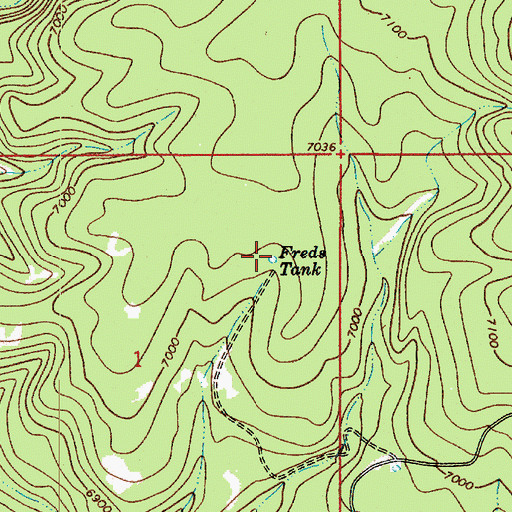 Topographic Map of Freds Tank, AZ