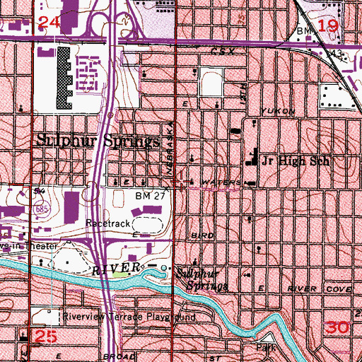 Topographic Map of Sulphur Springs, FL