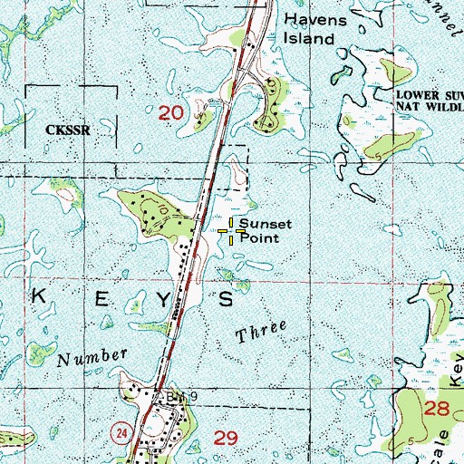 Topographic Map of Sunset Point, FL
