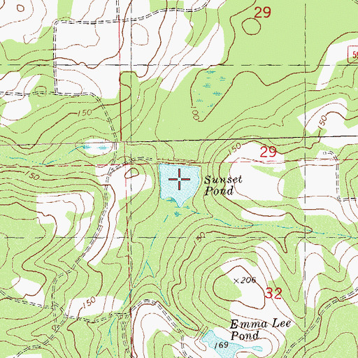 Topographic Map of Sunset Pond, FL