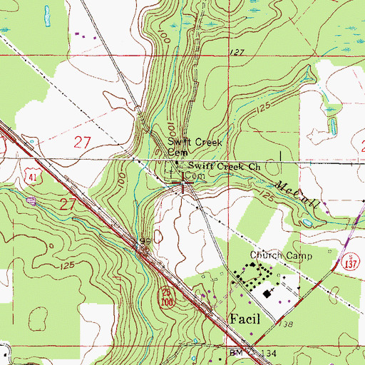 Topographic Map of Swift Creek Church, FL