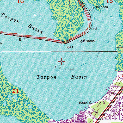 Topographic Map of Tarpon Basin, FL