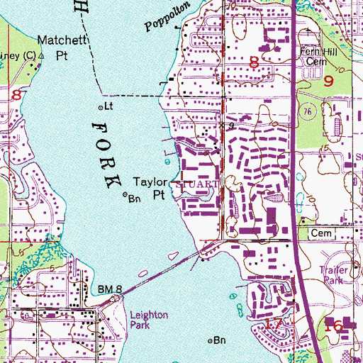 Topographic Map of Taylor Point, FL