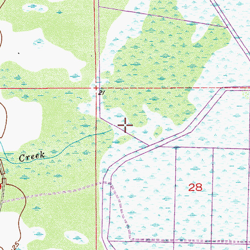 Topographic Map of Tenmile Creek, FL