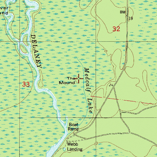 Topographic Map of The Mound, FL