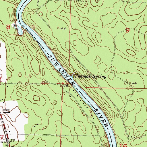 Topographic Map of Thomas Spring, FL