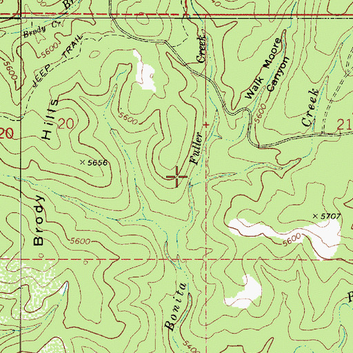 Topographic Map of Fuller Creek, AZ