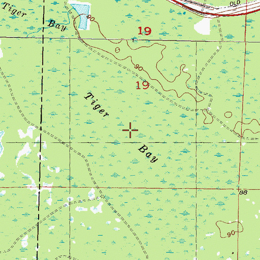 Topographic Map of Tiger Bay, FL