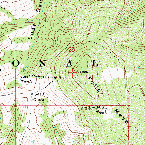Topographic Map of Fuller Mesa, AZ