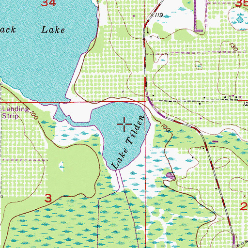Topographic Map of Lake Tilden, FL