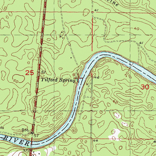 Topographic Map of Telford Spring, FL