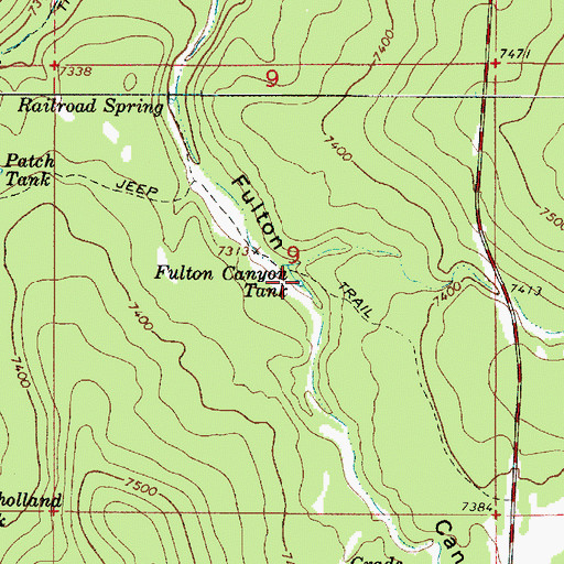 Topographic Map of Fulton Canyon Tank, AZ