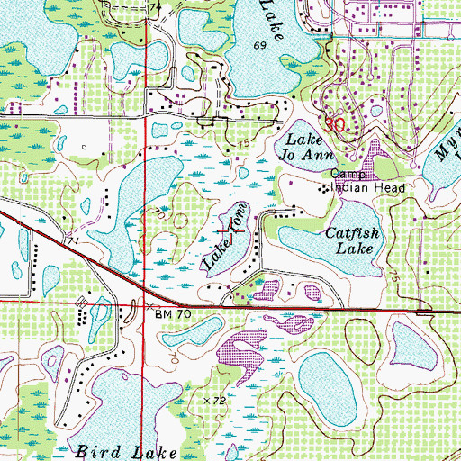 Topographic Map of Lake Toni, FL