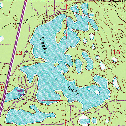 Topographic Map of Tooke Lake, FL