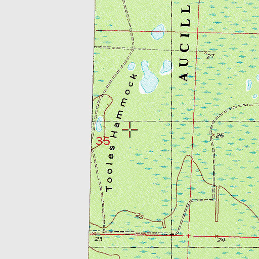 Topographic Map of Tooles Hammock, FL