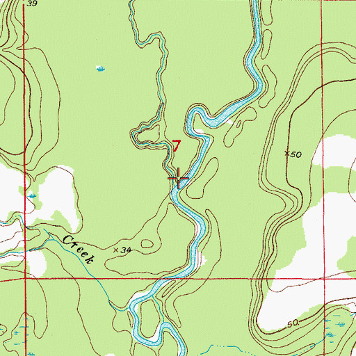 Topographic Map of Troublesome Creek, FL