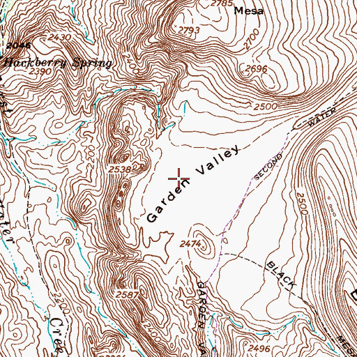 Topographic Map of Garden Valley, AZ