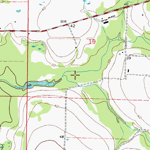 Topographic Map of Tyre Creek, FL