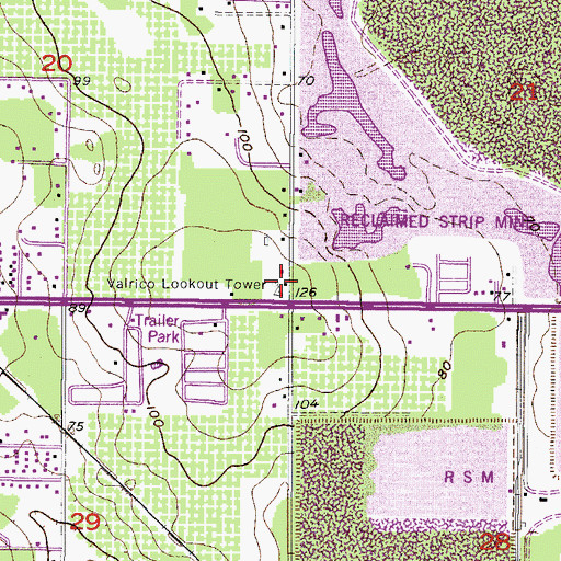 Topographic Map of Valrico Lookout Tower, FL