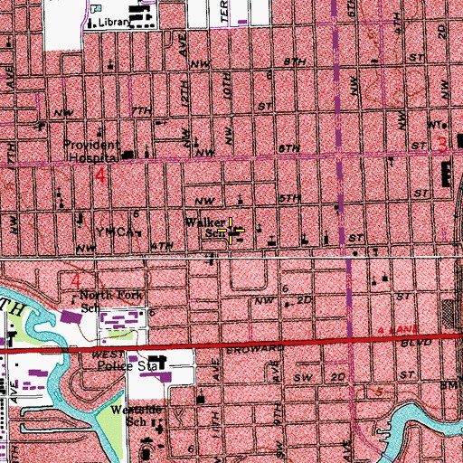 Topographic Map of Walker Elementary School, FL