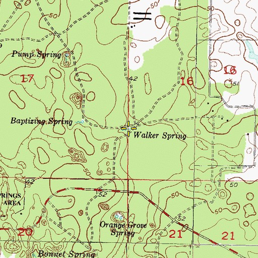Topographic Map of Walker Spring, FL