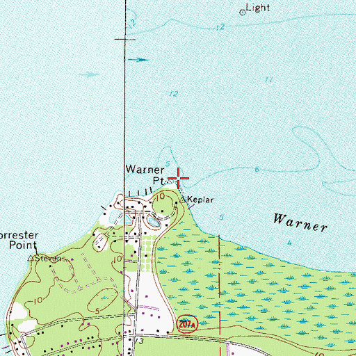 Topographic Map of Warner Point, FL