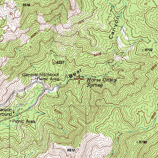 Topographic Map of General Hitchcock Campground, AZ
