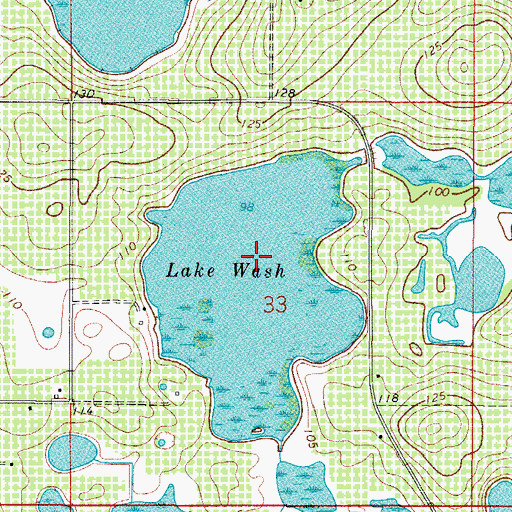 Topographic Map of Lake Wash, FL