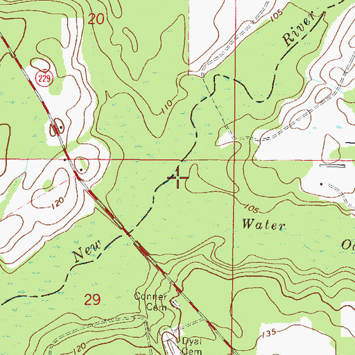 Topographic Map of Water Oak Creek, FL