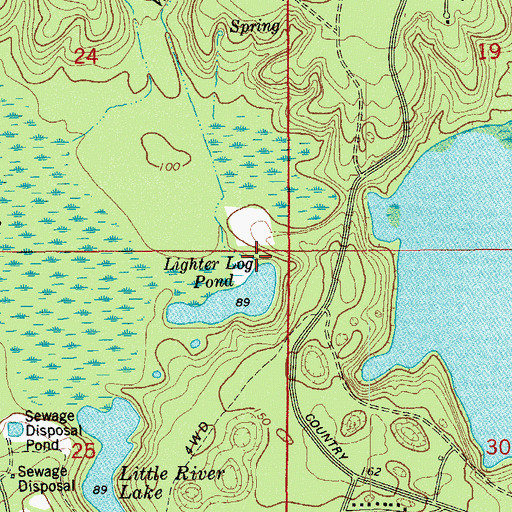 Topographic Map of Wells Mill Creek, FL