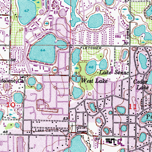 Topographic Map of West Lake, FL