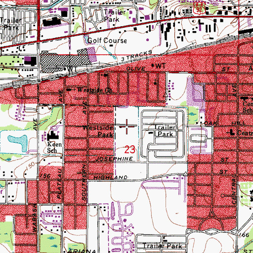 Topographic Map of Westside Park, FL