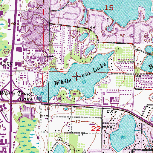 Topographic Map of White Trout Lake, FL