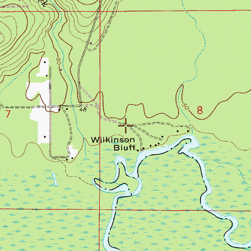 Topographic Map of Wilkinson Bluff, FL