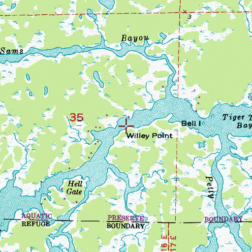 Topographic Map of Willey Point, FL