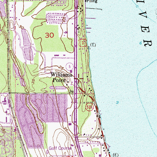 Topographic Map of Williams Point, FL