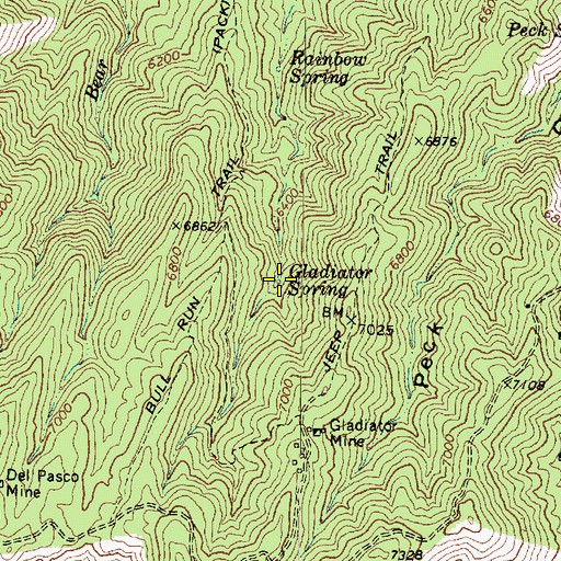Topographic Map of Gladiator Spring, AZ