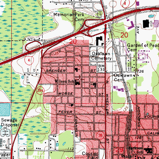Topographic Map of Wilson Elementary School, FL