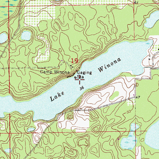 Topographic Map of Lake Winona, FL