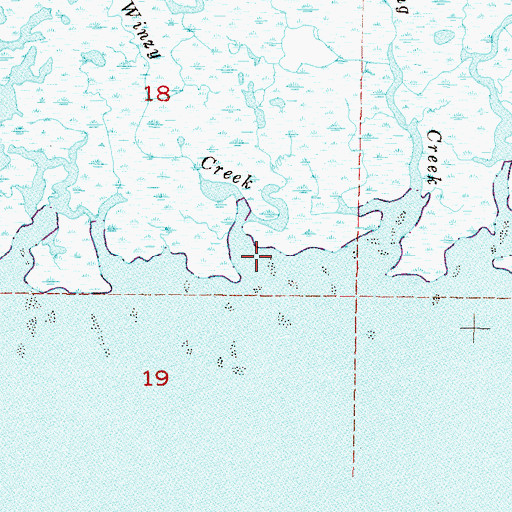 Topographic Map of Winzy Creek, FL