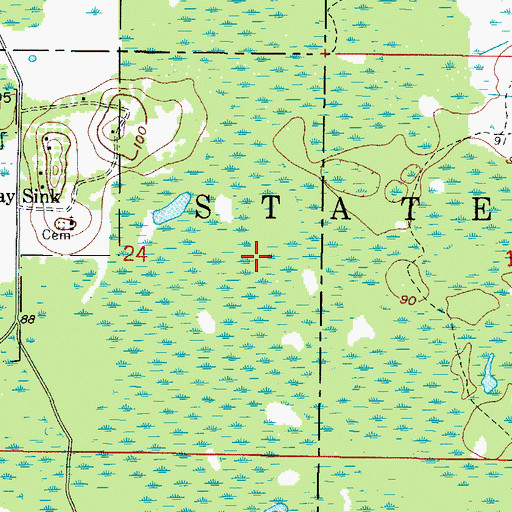 Topographic Map of Withlacoochee State Forest, FL