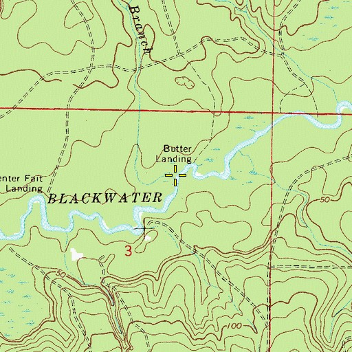 Topographic Map of Wolftrap Branch, FL