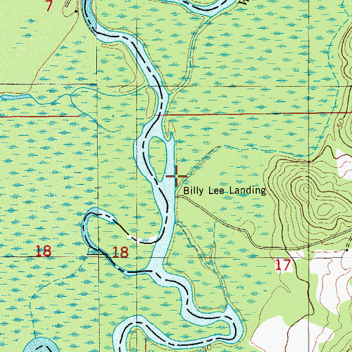 Topographic Map of Yates Mill Creek, FL