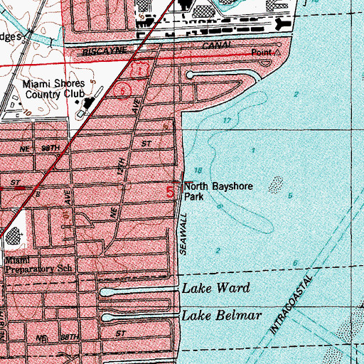 Topographic Map of North Bayshore Park, FL
