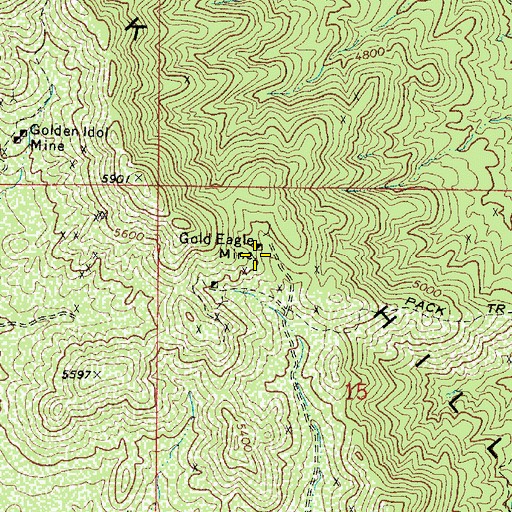 Topographic Map of Gold Eagle Mine, AZ