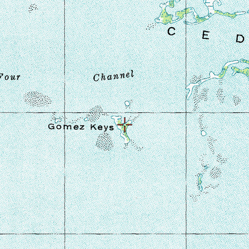 Topographic Map of Gomez Keys, FL