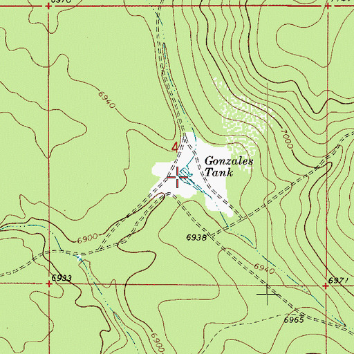 Topographic Map of Gonzales Tank, AZ
