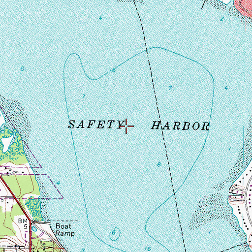 Topographic Map of Safety Harbor, FL