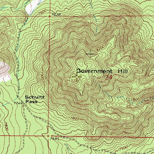 Topographic Map of Government Hill, AZ